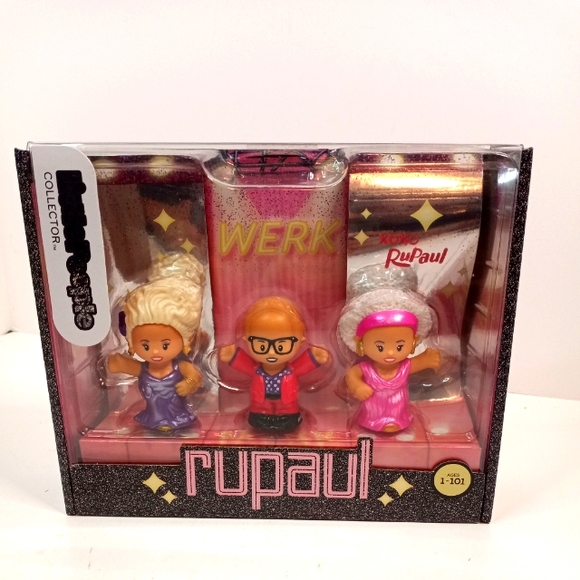 New Fisher Price Little People Collector Rupaul Figure 3 Piece Set NIP - Picture 1 of 1